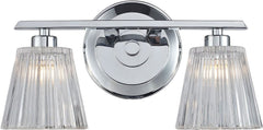 Calais 2 Light Vanity In Polished Chrome and Clear Crystal Glass