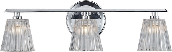 Calais 3 Light Vanity In Polished Chrome and Clear Crystal Glass