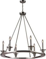 Port Solerno 6 Light Chandelier In Satin Nickel