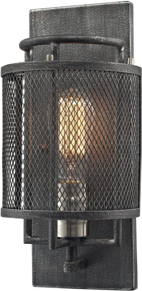 Slatington 1 Light Wall Sconce In Silvered Graphite and Brushed Nickel
