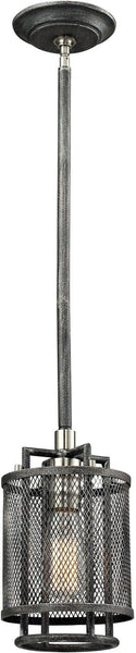 Slatington 1 Light Pendant In Silvered Graphite and Brushed Nickel