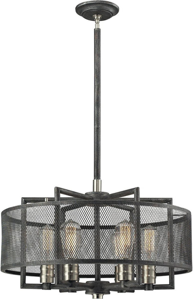 Slatington 6 Light Chandelier In Silvered Graphite and Brushed Nickel