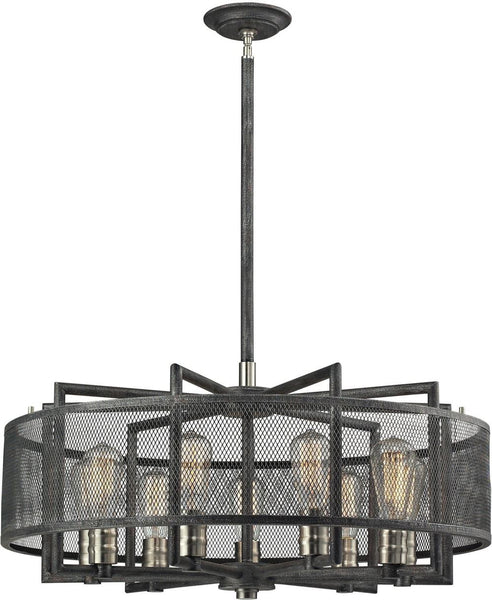 Slatington 9 Light Chandelier In Silvered Graphite and Brushed Nickel