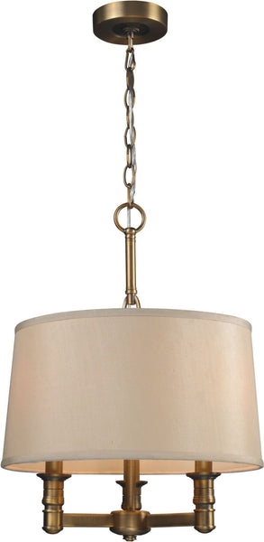 Baxter 3 Light Chandelier In Brushed Antique Brass