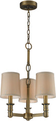 Baxter 3 Light Chandelier In Brushed Antique Brass