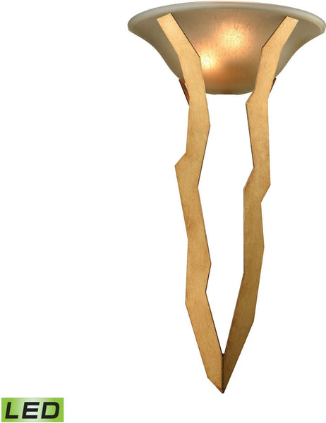 Twin Branch 2 Light Led Wall Sconce In Antique Gold Leaf