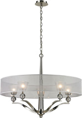 Corisande 5 Light Chandelier In Polished Nickel