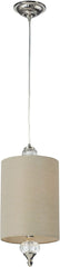 Dalton 1 Light Pendant In Polished Nickel and White