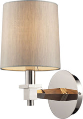 Jorgenson 1 Light Wall Sconce In Polished Nickel and Taupe Wood