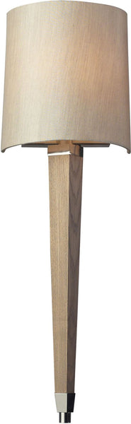 Jorgenson 1 Light Wall Sconce In Polished Nickel and Taupe Wood