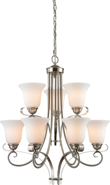 Brighton 9 Light Chandelier In Brushed Nickel