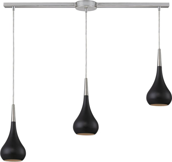 Lindsey 3 Light Pendant In Oiled Bronze and Satin Nickel