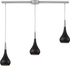 Lindsey 3 Light Pendant In Oiled Bronze and Satin Nickel