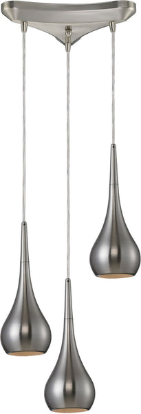 Lindsey 3 Light Pendant In Satin Nickel