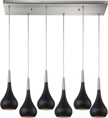 Lindsey 6 Light Pendant In Oiled Bronze and Satin Nickel