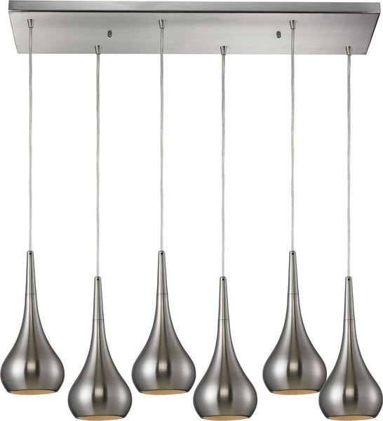 Lindsey 6 Light Pendant In Satin Nickel