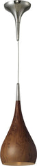 Lindsey 1 Light Pendant In Burl Wood and Satin Nickel