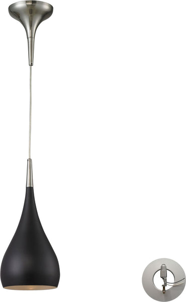 Lindsey 1 Light Pendant In Oiled Bronze and Satin Nickel - Includes Recessed Lighting Kit