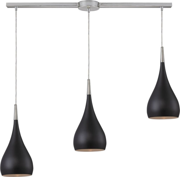 Lindsey 3 Light Pendant In Oiled Bronze and Satin Nickel