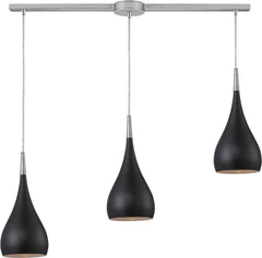 Lindsey 3 Light Pendant In Oiled Bronze and Satin Nickel