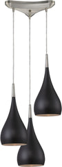 Lindsey 3 Light Pendant In Oiled Bronze and Satin Nickel