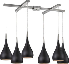 Lindsey 6 Light Pendant In Oiled Bronze and Satin Nickel