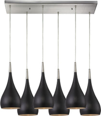 Lindsey 6 Light Pendant In Oiled Bronze and Satin Nickel