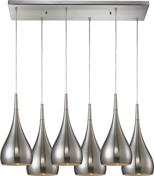 Lindsey 6 Light Pendant In Satin Nickel