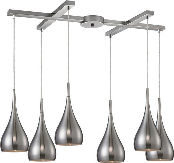 Lindsey 6 Light Pendant In Satin Nickel