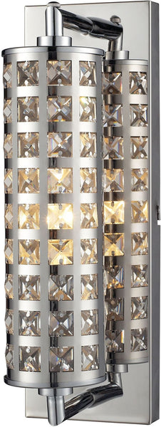 Crystallure 1 Light Vanity In Polished Chrome With Laser Cut Shade