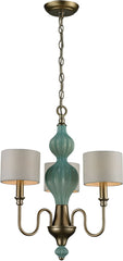 Lilliana 3 Light Chandelier In Seafoam and Aged Silver