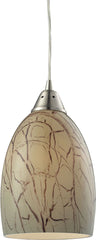 Crackle 1 Light Pendant In Satin Nickel