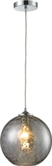 Watersphere 1 Light Pendant In Polished Chrome and Smoke Glass
