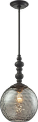 Watersphere 1 Light Pendant In Oil Rubbed Bronze and Smoke Glass