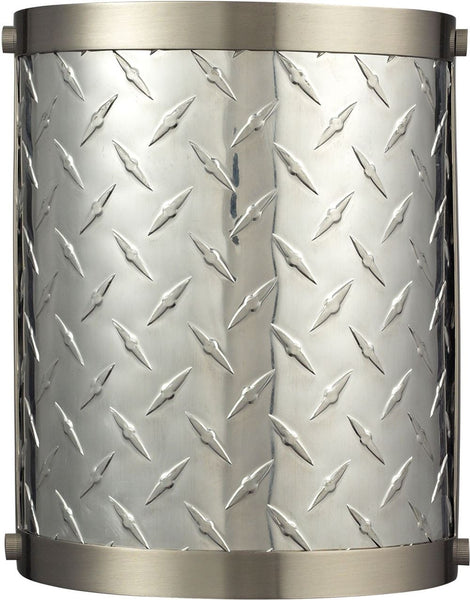 Diamond Plate 1 Light Sconce In Brushed Nickel