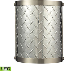 Diamond Plate 1 Light Led Sconce In Brushed Nickel
