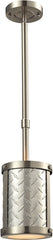 Diamond Plate 1 Light Mini Pendant In Brushed Nickel