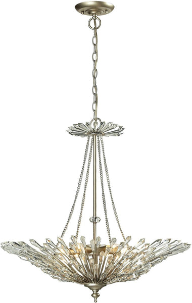 Viva Natura 6 Light Pendant In Aged Silver