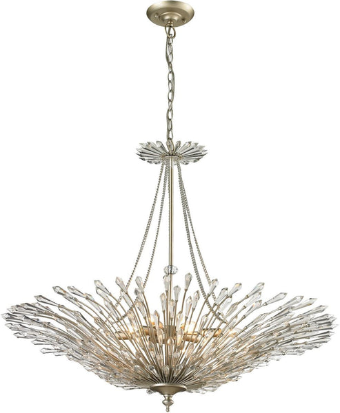 Viva Natura 8 Light Pendant In Aged Silver