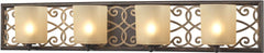 Santa Monica 4 Light Vanity In Weatbered Bronze With Gold Highlights
