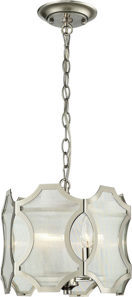 Benicia 3 Light Pendant In Polished Nickel