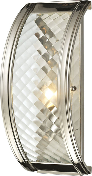 Chandler 1 Light Sconce In Polished Nickel and Clear Glass