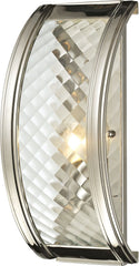 Chandler 1 Light Sconce In Polished Nickel and Clear Glass