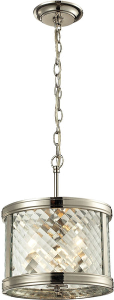 Chandler 3 Light Pendant In Polished Nickel
