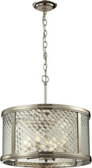 Chandler 4 Light Pendant In Polished Nickel and Clear Glass