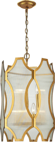 Benicia 6 Light Pendant In Antique Gold Leaf