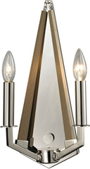 Madera 2 Light Sconce In Polished Nickel and Natural Wood