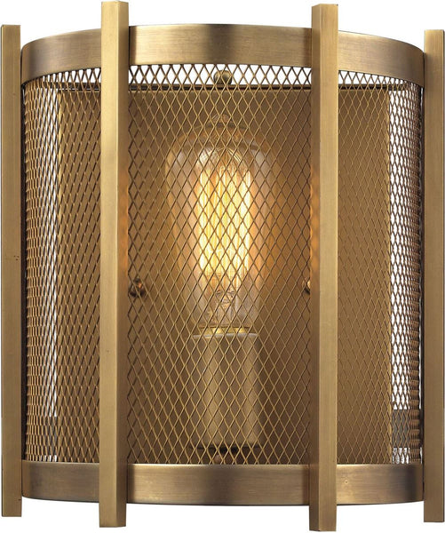 Rialto 1 Light Wall Sconce In Aged Brass