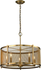 Rialto 5 Light Pendant In Aged Brass