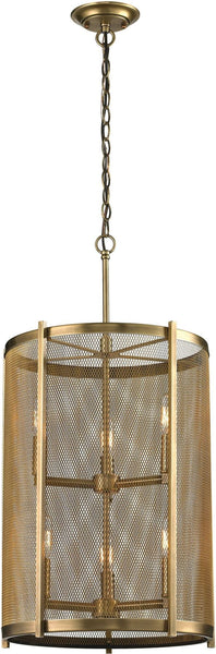Rialto 6 Light Pendant In Aged Brass